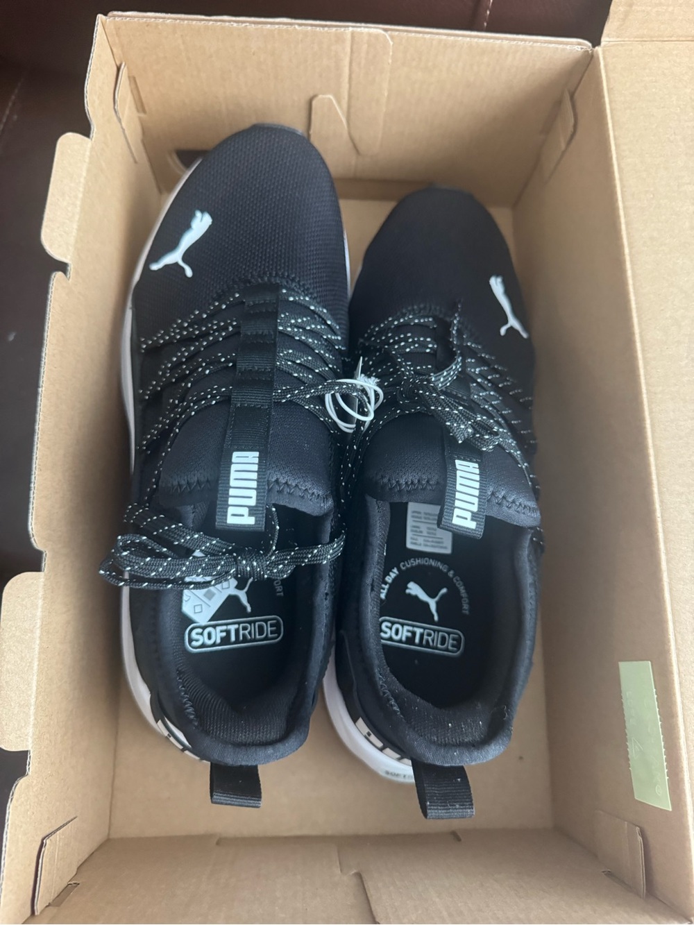 Puma Black and White Slip-On Knit Sneakers size 9 NWT - Picture 2 of 6